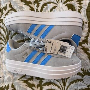 Adidas Kids VL Court Bold Shoes Halo Blue / Blue Burst / Cyber Metallic size 4.5